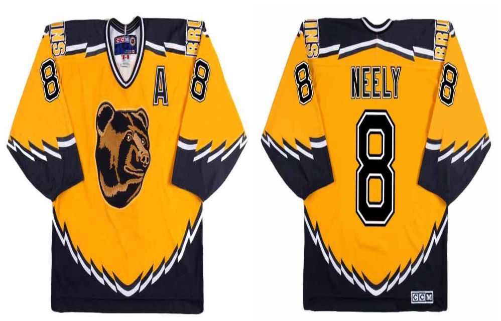 2019 Men Boston Bruins #8 Neely Yellow CCM NHL jerseys